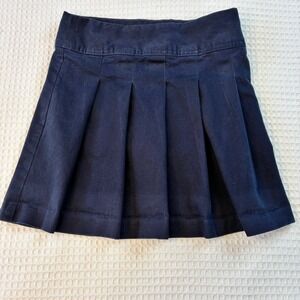 The Children's Place Girls Navy Blue Pleated Skort Size 6X/7 Cotton Blend Skirt